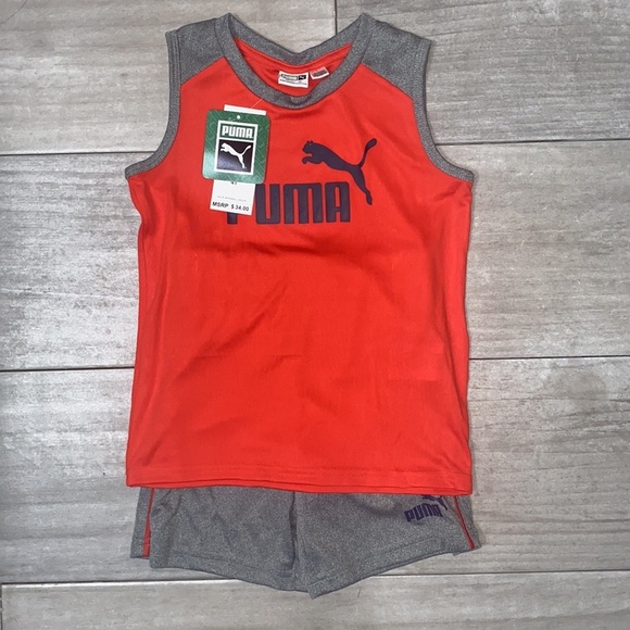 BOYS PUMA  Sleeveless Shirt & Shorts - 2 Pc Set - Picture 2 of 6